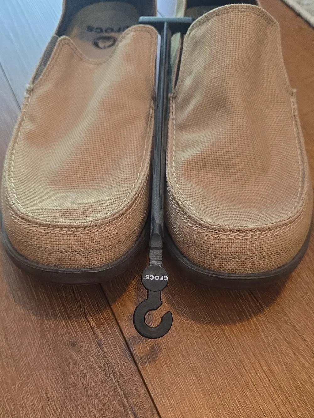 CROCS Men's Tan Slip-On Canvas Loafers